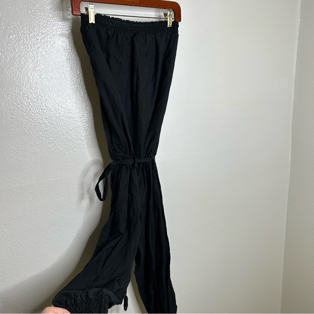 NWT Vitamin A Cotton Silk Black Strapless Romper Jumpsuit S